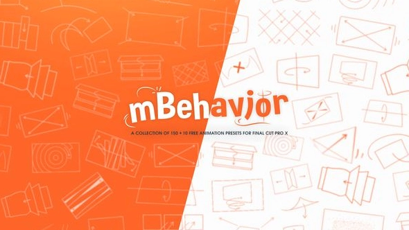 160种MG图形切割出场循环文字动画动作预设FCPX插件下载 motionVFX – mBehavior