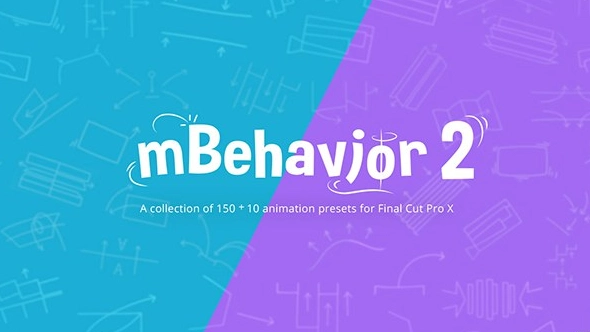 160种MG图形切割出场循环文字动画动作预设FCPX插件 motionVFX – mBehavior 2