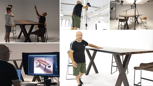 卡尔·泰勒 Karl Taylor 家具摄影:桌子和椅子布光教程-中英字幕 Furniture Photography: Table and Chairs