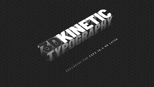 20种创意三维等距翻转文字标题排版动画FCPX插件下载 3D Kinetic Typography