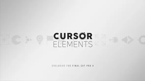 100个现代简单光标定点元素文字标题注释动画预设FCPX插件 100 Cursor Elements