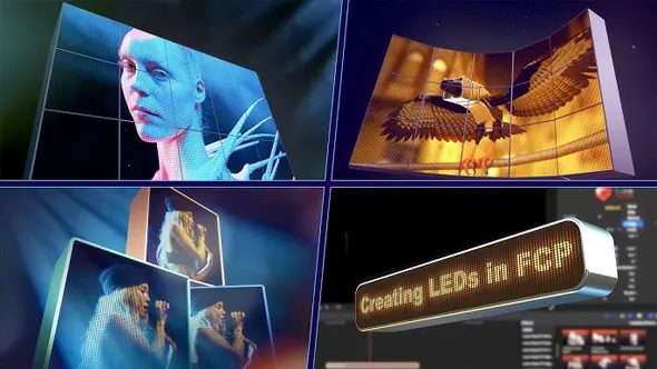 户外3D LED电子显示屏广告宣传展示动画FCPX插件 First Look at LED Display Screens for Final Cut Pro