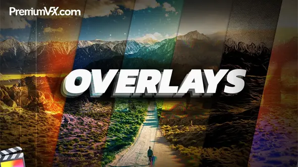 50组复古电影胶片创意阴影光效粒子叠加合成特效动画FCPX插件 PremiumVFX – Overlays