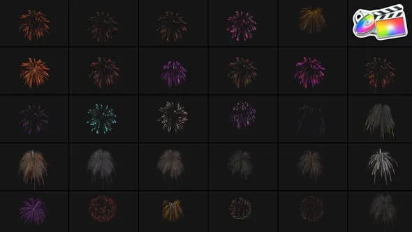 30个缤纷炫彩烟花爆炸特效动画FCPX插件 Fireworks for FCPX