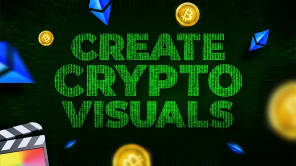 20组虚拟数字加密货币图标栏目片头背景转场标题动画FCPX插件 Crypto Pop