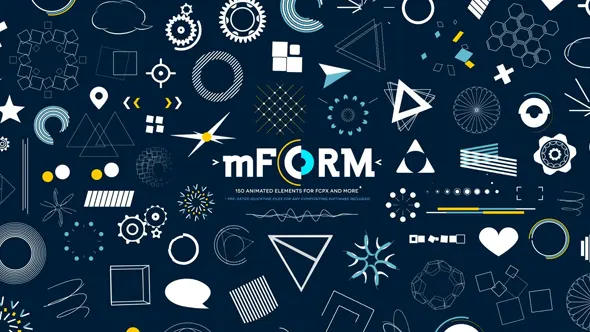 150种二维卡通可爱线条箭头动态图形元素视频动画FCPX插件 motionVFX – mForm