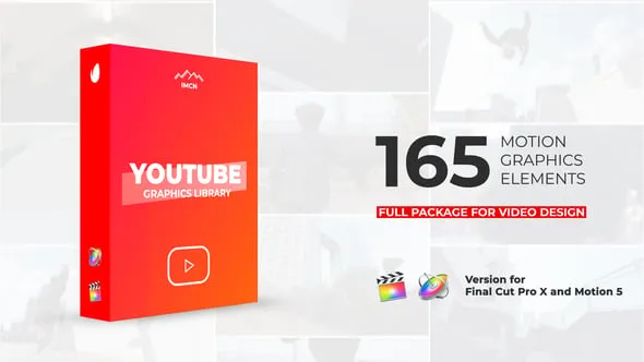165个社交媒体字幕条标题图形排版介绍宣传包装动画FCPX插件 Youtube Motion Library