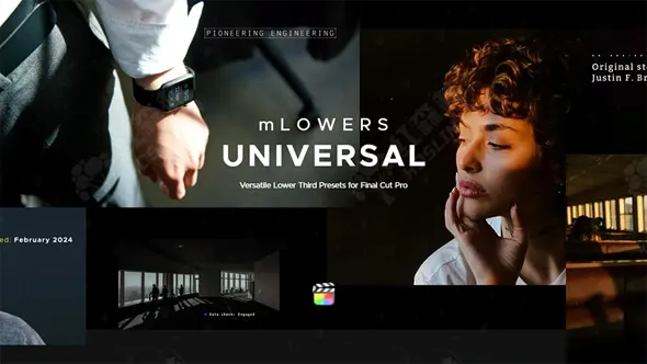 71种简洁复古科技毛刺社交媒体电影文字标题字幕条动画预设FCPX插件 motionVFX – mLowers Universal 汉化版