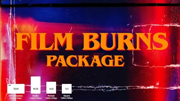 10种复古胶片烧伤闪光效果转场预设FCPX插件 Film Burns 汉化版