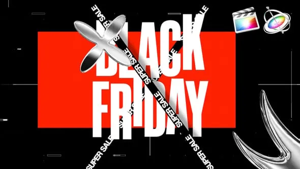 创意3D几何图形品牌形象宣传图文组合动画FCPX模板 Techno Steel – Sale Edition Opener 汉化版