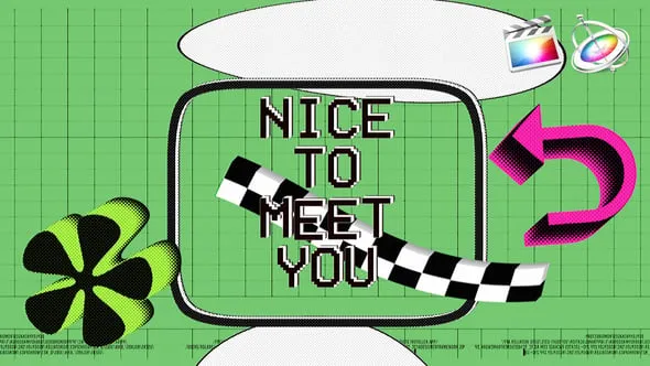 创意复古半色调3D抽象图形文本排版时尚品牌介绍开场动画FCPX模板 Halftone Madness Intro 汉化版