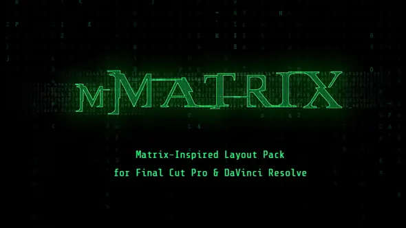 16组黑客帝国视频特效文字标题背景转场动画FCPX插件 motionVFX – mMatrix 汉化版
