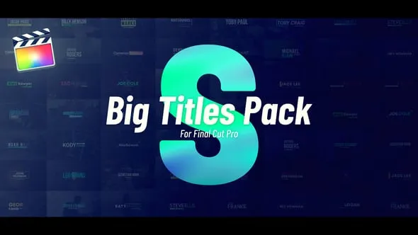 50个时尚现代彩色大标题文字动画预设FCPX插件 Big Titles Pack 汉化版