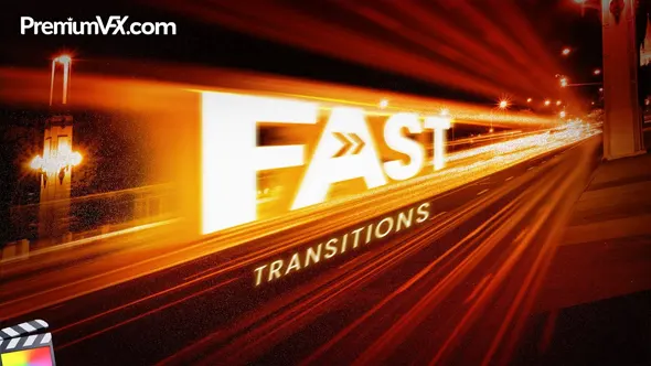 50款快速滑动扭曲透视变形视频转场动画预设FCPX插件 PremiumVFX – Fast Transitions 汉化版