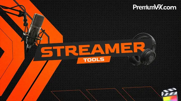 50款媒体访谈直播间新闻连线背景标题字幕转场动画工具包FCPX插件 PremiumVFX – Streamer Tools 汉化版