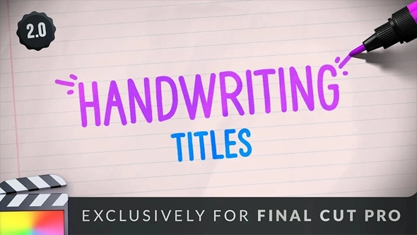 77个优雅手绘书写文字图形涂鸦手势动作元素转场动画FCPX插件 LenoFX – Handwriting Titles 2.0 汉化版