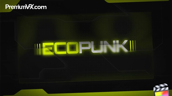 50个未来科幻赛博朋克电影游戏宣传片文字标题转场动画预设FCPX插件 PremiumVFX – EcoPunk 汉化版