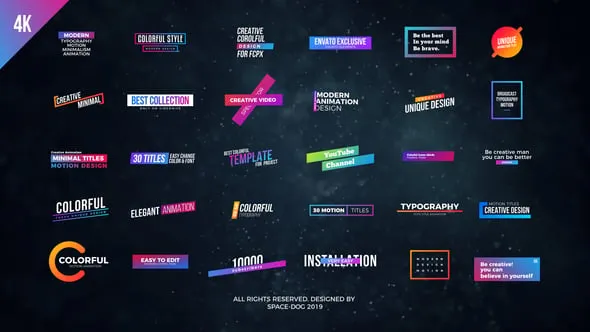 30个时尚炫彩文字标题排版设计动画FCPX插件 Colorful Titles 汉化版