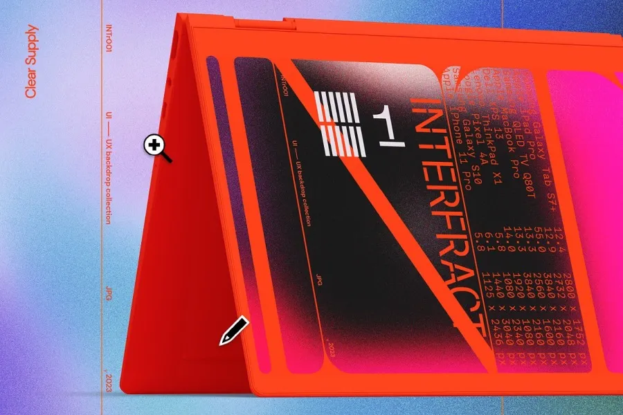 18款极简现代新概念酸性设计彩色渐变模糊颗粒纹理UI背景图片素材 Interfract 001